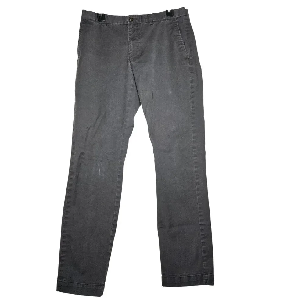 Banana Republic Mens Gray Aiden Straight Chino Pants 32/32 Preppy Neutral Career